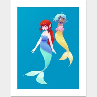 Two Mermaids Posters and Art
